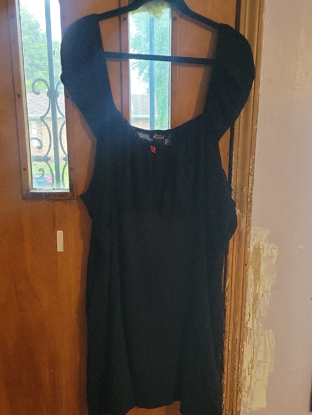 Social Collision Black Puff Sleeve Dress